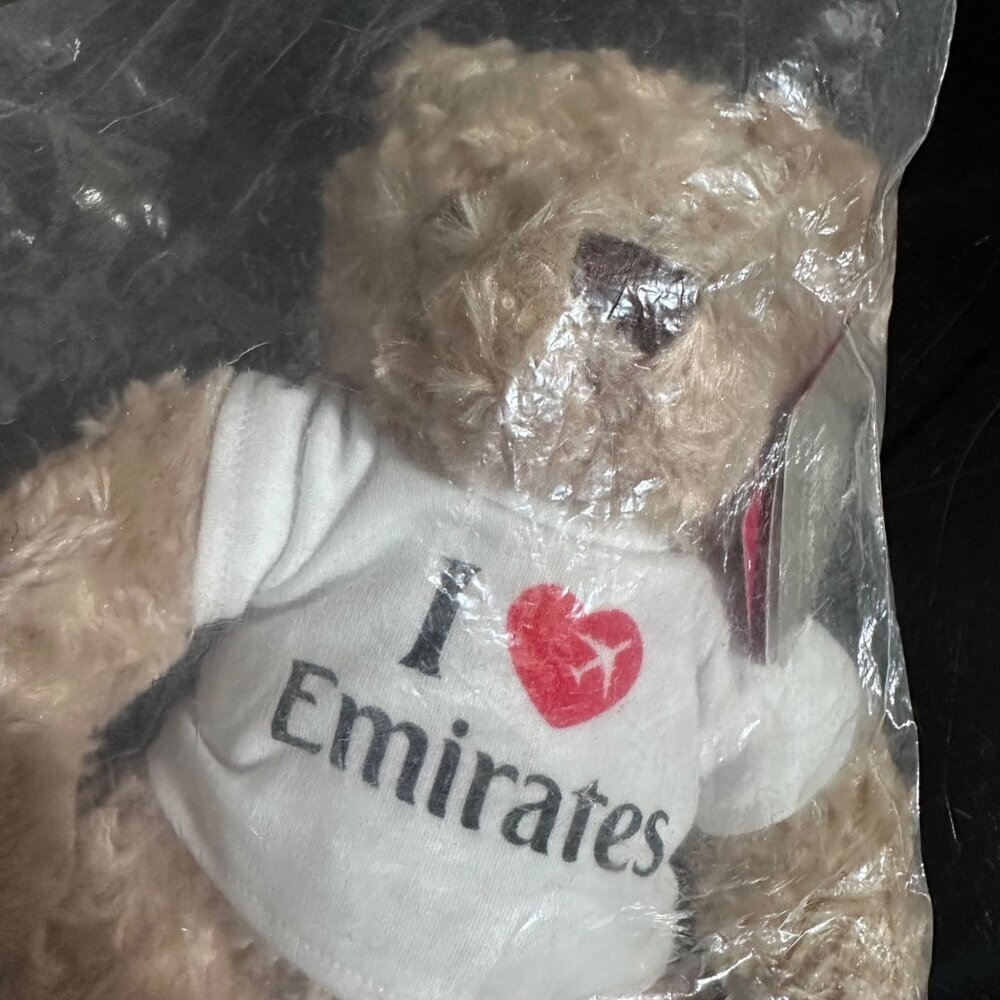 Emirates Airlines Collectible Teddy Bear In "I ❤️ Emirates" Shirt By Schäfer Toy